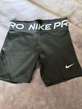 Nike Pro Black Shorts with White Swoosh